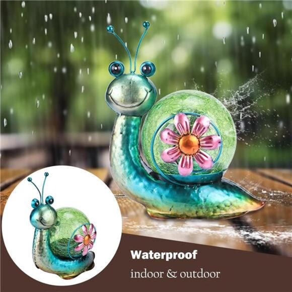 Solar Lantern Outdoor Waterproof LED Lights Snail Decorative Tabletop Lanterns - Picture 6 of 8